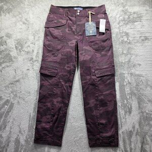 Democracy Pants Womens 10 Purple Camo Absolution High Rise Utility Cargo Stretch